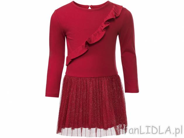 Elegancka sukienka Lupilu, cena 34,99 PLN 
- rozmiary: 86-116
- świecące drobinki
- ...