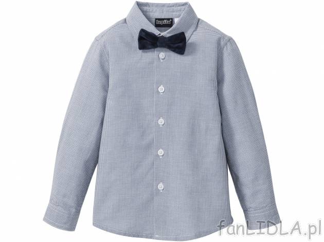 Koszula chłopięca z muchą Lupilu, cena 24,99 PLN 
- koszula: 100% bawełny, mucha: ...