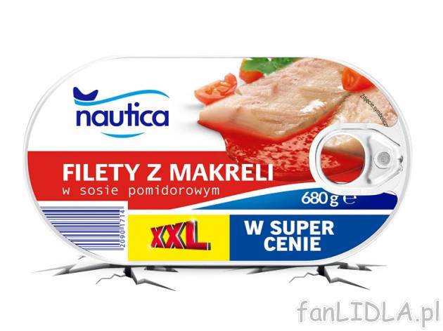 Nautica Filet z makreli , cena 9,00 PLN za 680 g/1 opak., 1 kg=14,69 PLN.