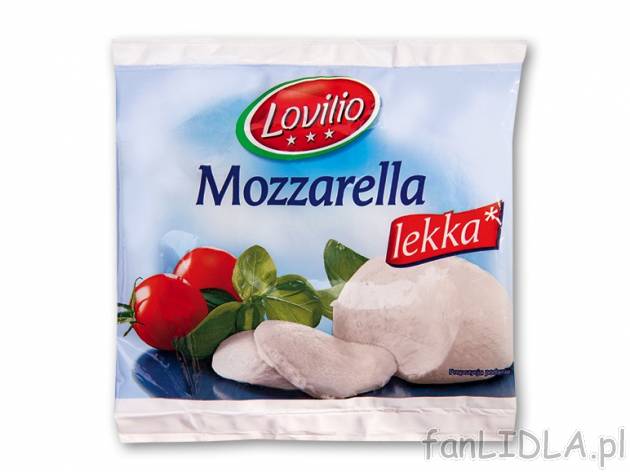 Lovilio Ser mozzarella light , cena 1,00 PLN za 125 g/1 opak., 100 g=1,43 PLN.