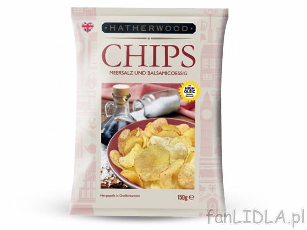 Hatherwood Chipsy ręcznie przygotowane , cena 3,00 PLN za 150 g/1 opak., 100 g=2,66 PLN.
