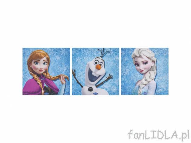 Zestaw 3 obrazków Frozen II, cena 29,99 PLN 
2 zestawy do wyboru 
- wymiary każdego: ...