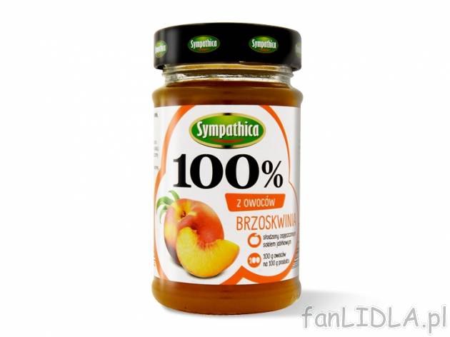 Sympathica Dżem 100% z owoców , cena 2,00 PLN za 220 g/1 opak., 100 g=1,36 PLN.