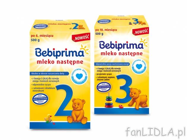 Bebiprima Mleko następne 2,3 , cena 14,00 PLN za 500 g/1 opak., 1 kg=29,98 PLN. ...