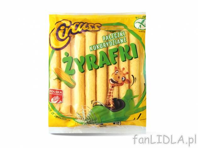 Circuss Żyrafki Pałeczki kukurydziane , cena 0,00 PLN za 60 g/1 opak., 100 g=1,65 PLN.