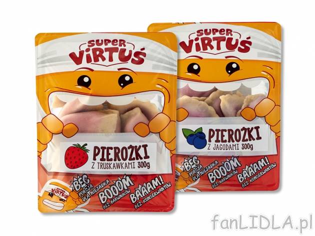 Virtusie Pierogi dla dzieci truskawkowe lub jagodowe* , cena 2,00 PLN za 300 g/1 ...