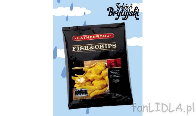 Fish&Chips , cena 14,99 PLN za 1 kg 
- Soczysty mintaj w cieście z ekstradużymi, ...