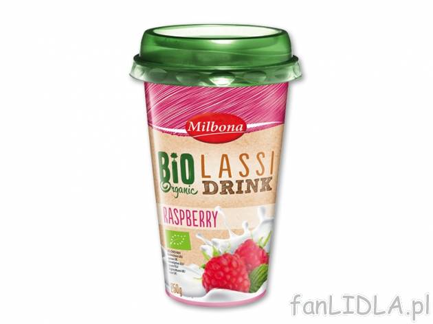 Milbona Bio Lassi , cena 2,00 PLN za 250 g/1 opak., 100 g=1,20 PLN.  
różne rodzaje
