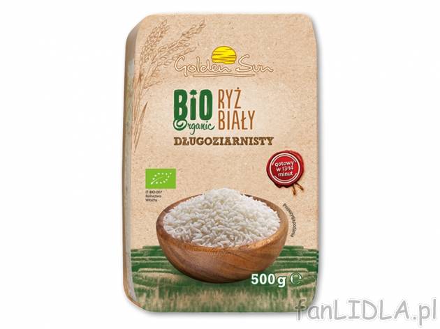 Golden Sun Bio Ryż , cena 4,00 PLN za 500 g/1opak., 1 kg=9,98 PLN.