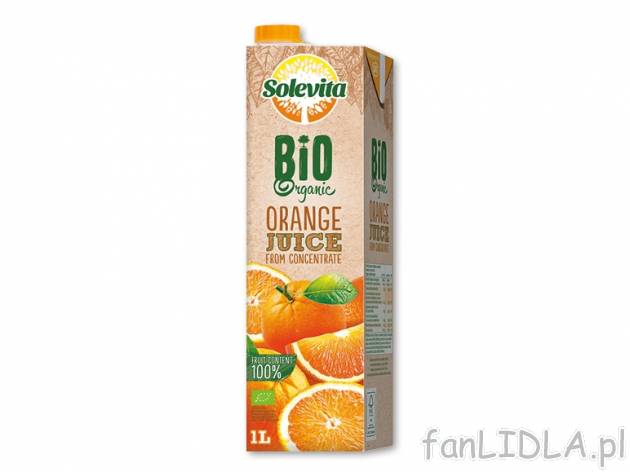 Solevita Bio Sok pomarańczowy , cena 4,00 PLN za 1 l/1 opak.