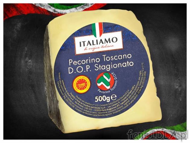 Ser Pecorino Toscano , cena 24,99 PLN za 500 g, 1kg=49,98 PLN. 
- Ser półtwardy, ...