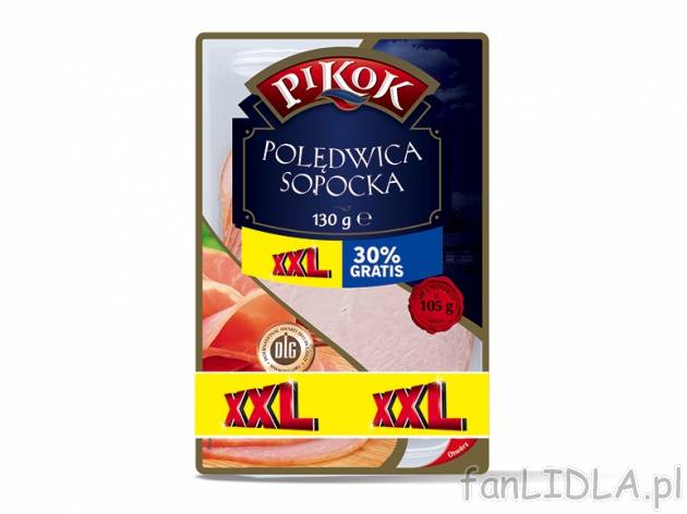 Pikok Sopocka w plastrach , cena 3,00 PLN za 130 g/1 opak., 100 g=2,68 PLN.