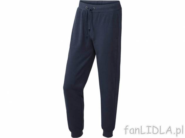 Spodnie dresowe męskie z bawełną Crivit, cena 24,99 PLN 
- rozmiary: M-XL
- wszyte ...