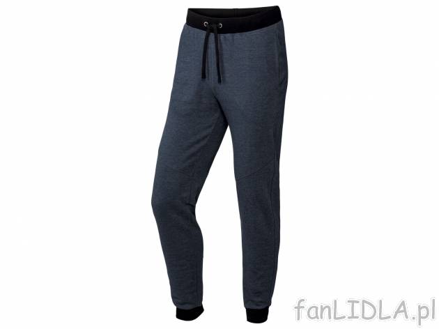 Spodnie dresowe męskie z bawełną Crivit, cena 29,99 PLN 
- rozmiary: M-XL
- wszyte ...