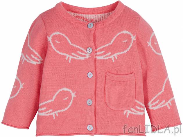 Sweterek niemowlęcy Lupilu, cena 19,99 PLN 
- rozmiary: 50-92
- 100% biobawełny
Opis

- ...