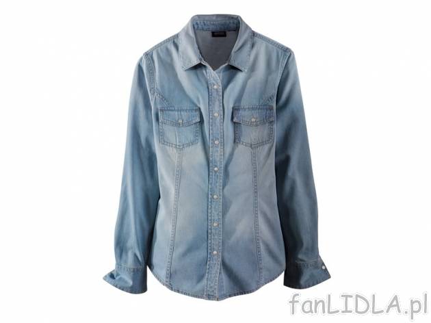 Koszula jeansowa Esmara, cena 39,99 PLN za 1 szt. 
- wygodne zatrzaski 
- modny ...