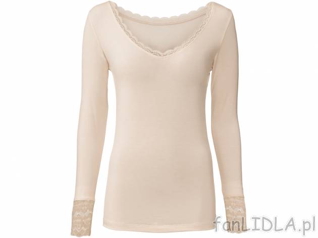 Koszulka z długim rękawem Esmara Lingerie, cena 19,99 PLN 
- 95% modalu (TENCEL™), ...