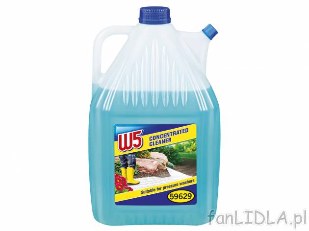 Płyn do czyszczenia W5, cena 24,99 PLN  
-  koncentrat do myjek ciśnieniowych
Opis