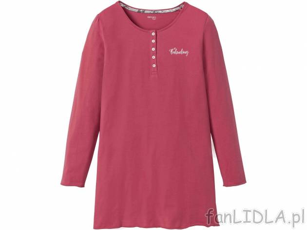 Koszula nocna damska Esmara Lingerie, cena 24,99 PLN 
- wygodny, luźny krój
- ...