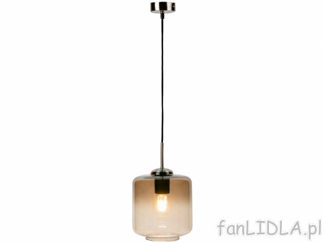 Lampa wisząca Livarno, cena 59,90 PLN 
- długość ok. 120 cm, &Oslash; klosza: ...