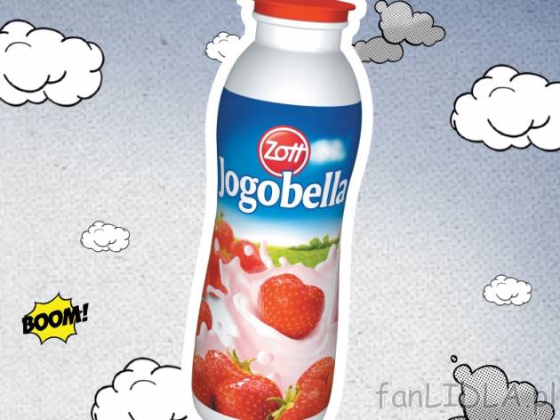 Jogobella Jogurt pitny , cena 1,59 PLN za 250 g, 100g=0,64 PLN.  
-  Różne rodzaje