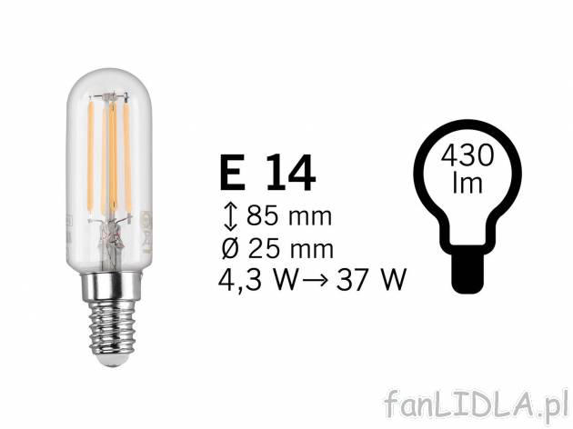 Żarówka filamentowa LED Livarno, cena 7,99 PLN 
- połączenie energooszczędnej ...