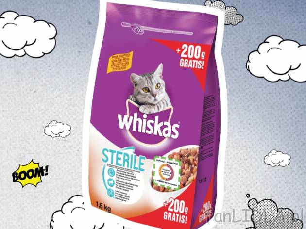 Whiskas Karma dla kotów sterile , cena 13,99 PLN za 1.4kg+200 g GRATIS/1opak., ...