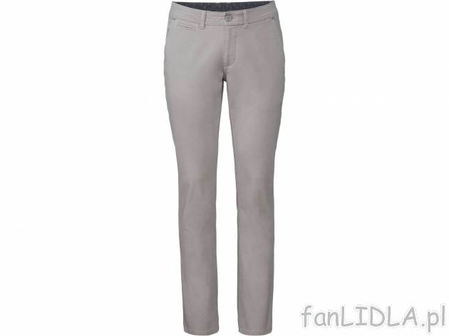 Spodnie męskie chino Livergy, cena 44,99 PLN 
- 98% bawełny, 2% elastanu (LYCRA&reg;)
- ...