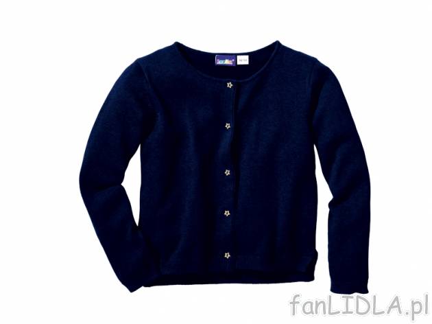 Sweter dziewczęcy typu cardigan Lupilu, cena 24,99 PLN za 1 szt. 
- czerwony lub ...