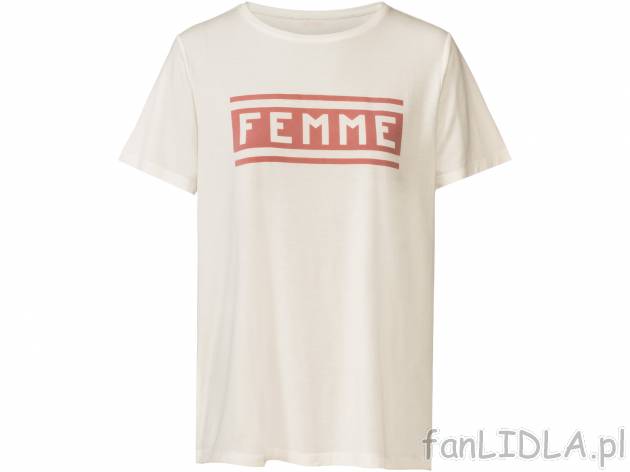 T-shirt damski Esmara, cena 19,99 PLN 
- 95% lyocellu (TENCEL&reg;), 5% elastanu ...