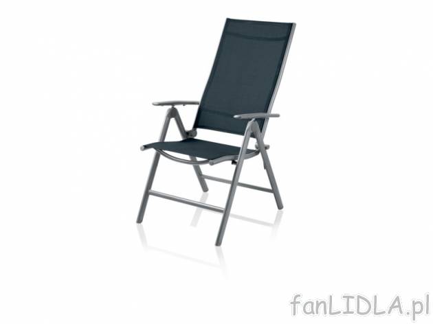 Aluminiowy fotel składany Florabest, cena 159,00 PLN za 1 opak. 
- z oparciem regulowanym ...