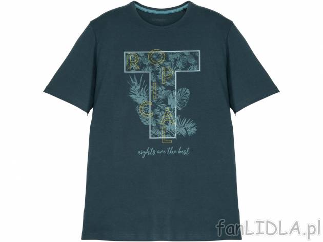 Koszulka męska do spania Livergy, cena 12,99 PLN 
- rozmiary: M-XL
- 100% bawełny
Dostępne ...