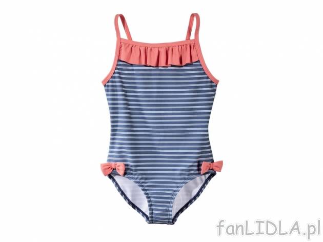 Dziewczęcy strój kąpielowy , cena 14,99 PLN za 1 szt. 
- 6 wzorów 
- rozmiary: ...