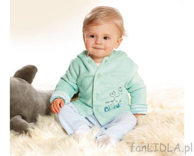 Bluza niemowlęca z polaru Lupilu, cena 24,99 PLN za 1 szt. 
- z bardzo miękkiego, ...