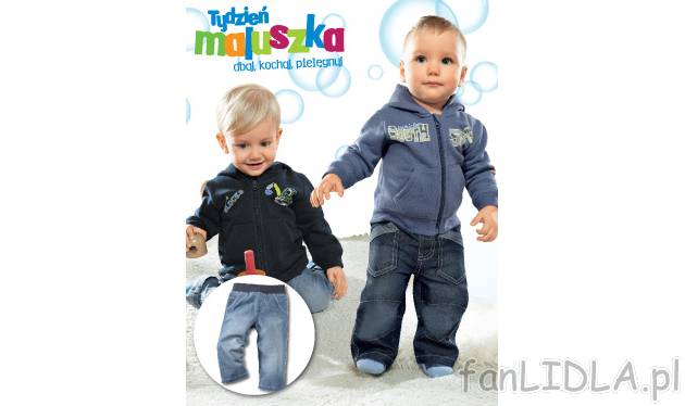Dżinsy niemowlęce lub bluza chłopięca Lupilu, cena 24,99 PLN za 1 para