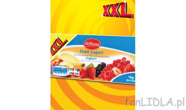 Jogurt , cena 6,99 PLN za 1 kg 
-  z wsadem owocowym 
-  1 kg / 1 opak