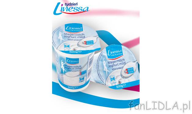 Jogurt naturalny , cena 1,99 PLN za 500 g 
-  O niskiej zawartości tłuszczu