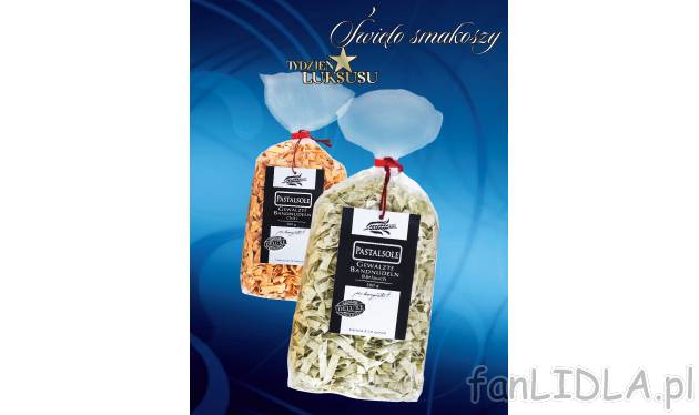 Makaron wstążki Pastasole, cena 5,99 PLN za 500 g 
- z&nbsp;chili, jajeczny ...