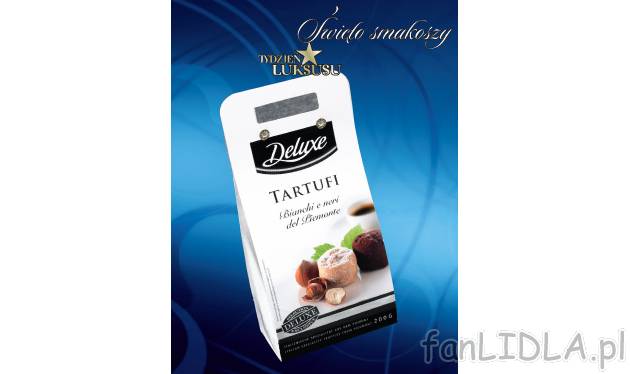 Pralinki Tartufi Deluxe, cena 9,99 PLN za 200 g 
- włoski specjał z białej i ...