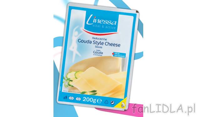 Ser Gouda light , cena 4,99 PLN za 200 g 
- W plastrach. Doskonały do tradycyjnych ...