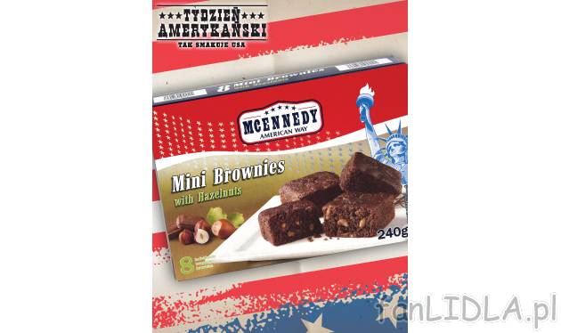 Minibrownies , cena 6,99 PLN za 1 opak. 
- Tradycyjne ciastka czekoladowe. 
- ...