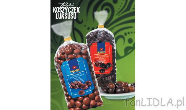 Ziarna kawy w czekoladzie , cena 9,99 PLN za 250 g/ 1 opak. 
- W czekoladzie mlecznej ...