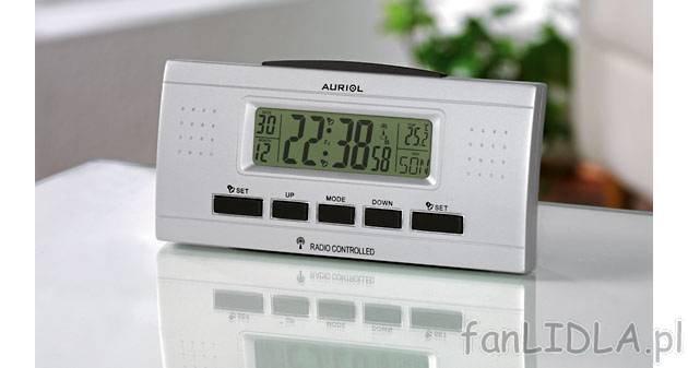 Budzik LCD sterowany radiowo Auriol, cena 24,99 PLN za 1 szt. 
- 2 oddzielnie ustawiane ...