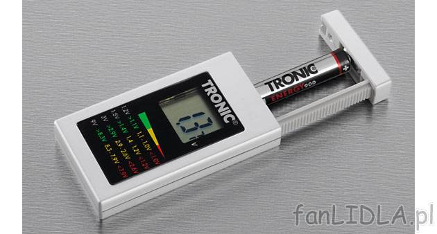 Cyfrowy tester baterii Tronic, cena 21,99 PLN za 1 opak. 
- łatwy i szybki pomiar ...