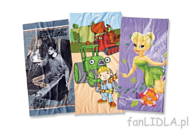Ręcznik , cena 29,99 PLN za 1 szt. 
- kolorowe, licencyjne wzory 
- miękka bawełna ...