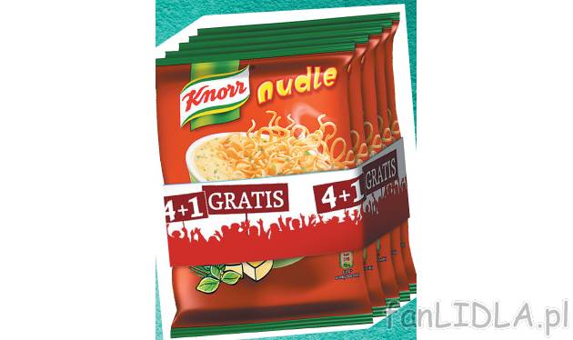 Nudle Knorr , cena 5,49 PLN za 256/264 g/ 1 opak. 
- 256/264 g/ 1 opak. 
- 1 kg ...