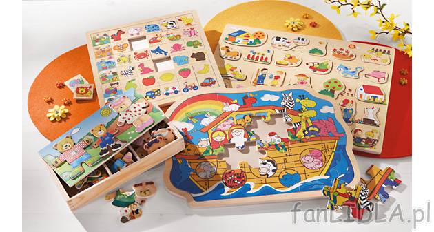 Drewniana zabawka edukacyjna , cena 24,99 PLN za 1 opak. 
- wspiera kreatywność, ...