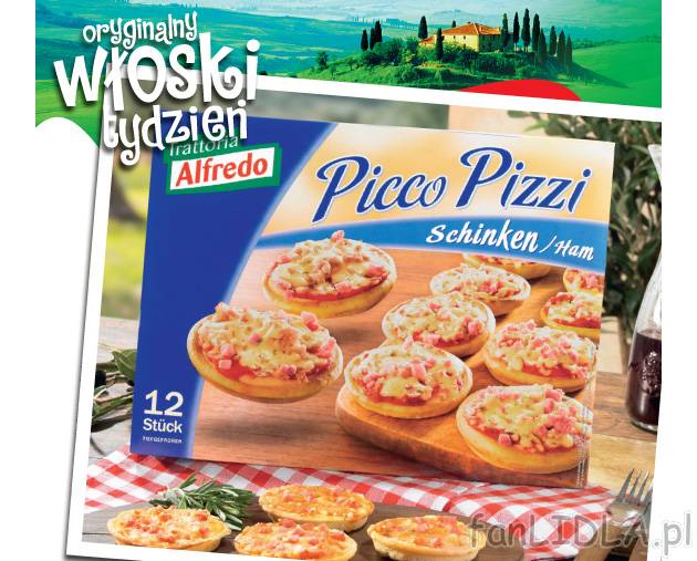 Pizza Picco Pizzi , cena 9,99 PLN za 360g/1 opak. 
- 12 małych pizz z pomidorami, ...