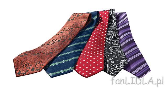 Krawat jedwabny , cena 19,99 PLN za 1 szt. 
- z czystego jedwabiu z powłoką Teflon&#174; ...