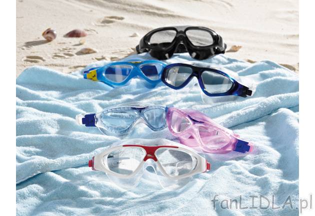 Okulary do sportów wodnych , cena 24,99 PLN za 1 opak. 
-  dla dorosłych i dla dzieci